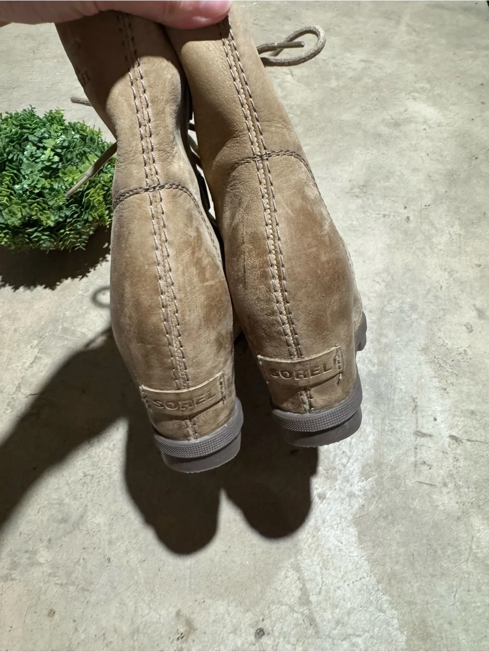 Sorel Joan If Arctic Wedge II Ankle Boots Women Size 6.5 Brown Tan Winter Snow